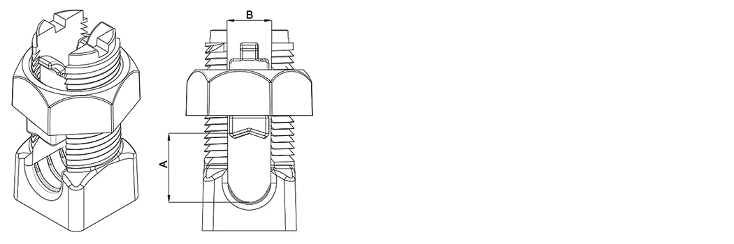 CONECTOR PERNO PARTIDO  simple | fundido