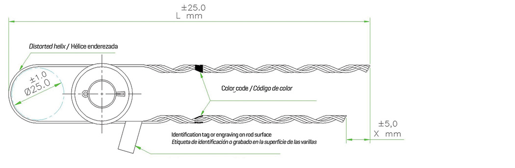 Distribution preformed dead-end with eyelet