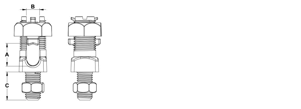  CONECTOR perno partido CON EXTENSIN FUNDIDO