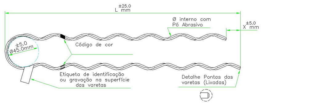 Ala pr-formada para cabo antifurto concntrico