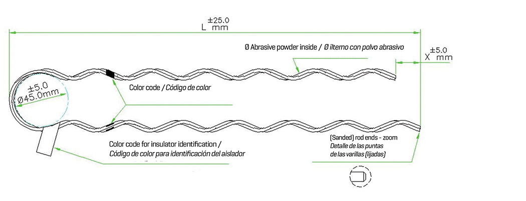 Preformed dead-end for multiplex cable (pre-assembled)  Isolated neutral