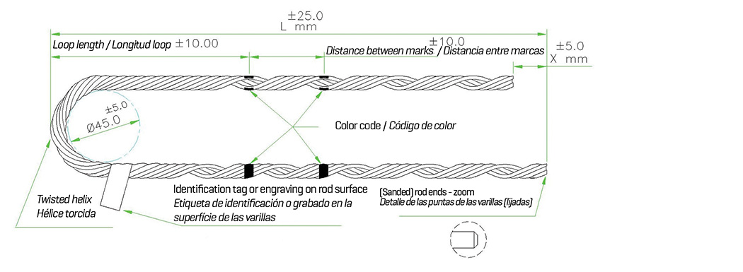 Amarre preformado para cable revestido de aluminio