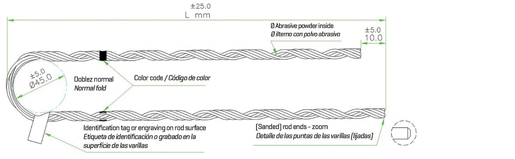 RETENCIN PREFORMADA PARA CABLE DE ACERO GALVANIZADO