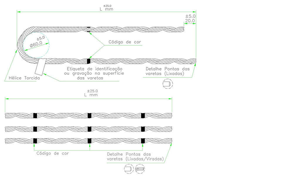 Conjunto de ancoragem para cabo de fibra ptica CFOA - ASF