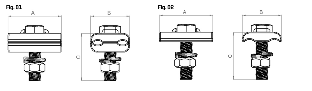 BRONZE DOUBLE GROUNDING CLAMP 