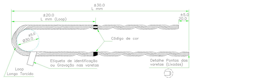 Ala pr-formada para cabo de fibra ptica