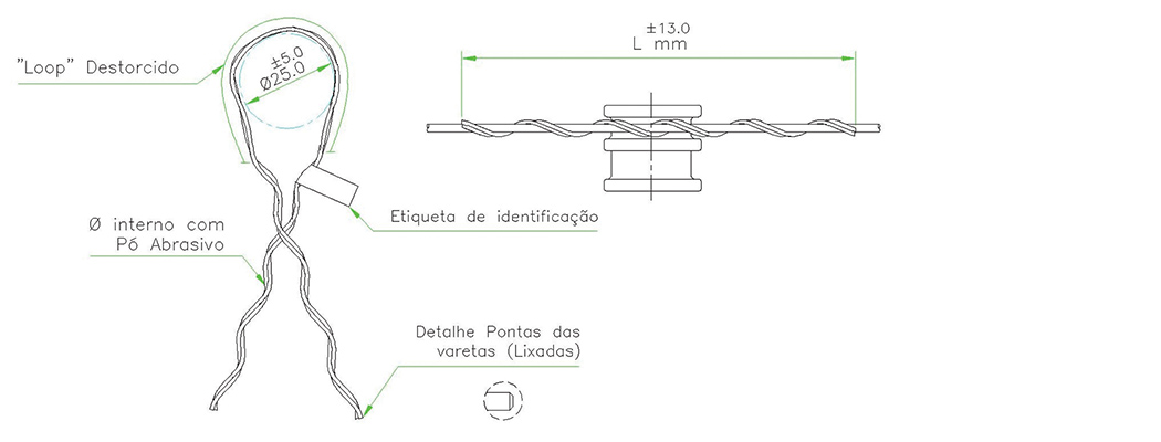 Lao pr-formado para fio FEB