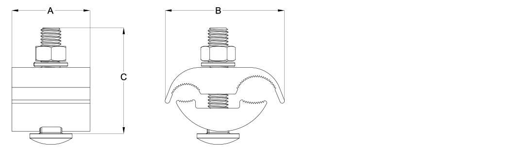 GRAPA PARALELA DE ALUMINIO EXTRUSIN  