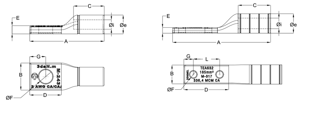 ALUMINUM CAST COMPRESSION TERMINAL