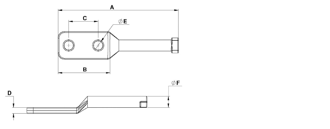 TERMINAL PARA LLAVE CUCHILLA ALUMINIO